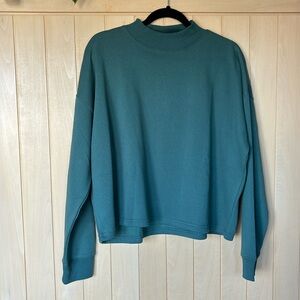 Oversized Mock Neck Crop Sweatshirt by YogaJeans